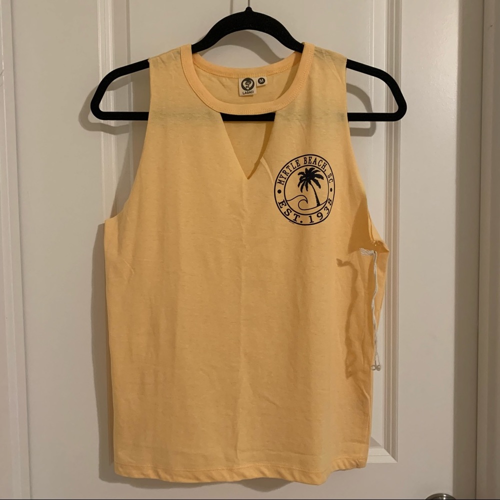 NWOT Lagaci Myrtle Beach Light Orange Tank Top, M